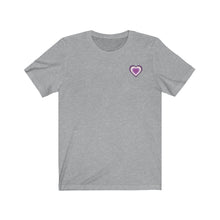 Load image into Gallery viewer, Queer Chevron Pride Heart Unisex Jersey Short Sleeve Tee