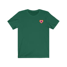 Load image into Gallery viewer, Lesbian Pride Heart Unisex Jersey Short Sleeve Tee