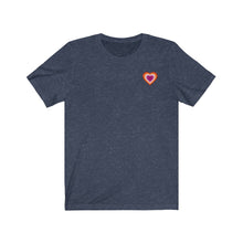 Load image into Gallery viewer, Lesbian Pride Heart Unisex Jersey Short Sleeve Tee