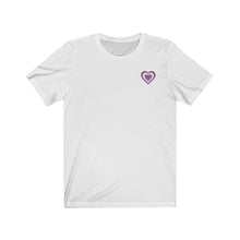 Load image into Gallery viewer, Queer Chevron Pride Heart Unisex Jersey Short Sleeve Tee