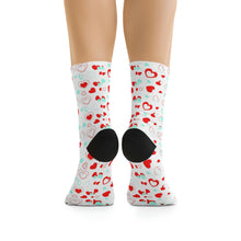 Load image into Gallery viewer, Heart Pattern DTG Socks - Frost