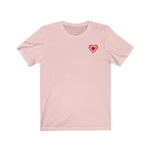 Load image into Gallery viewer, Lesbian Pride Heart Unisex Jersey Short Sleeve Tee