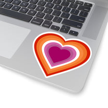 Load image into Gallery viewer, Lesbian Pride Heart Kiss-Cut Stickers