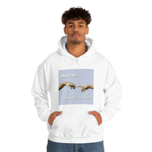 Load image into Gallery viewer, &quot;What if We Recreated the Creation of Adam by Leonardo Da Vinci...and We Were Both Boys?&quot; Unisex Heavy Blend™ Hooded Sweatshirt