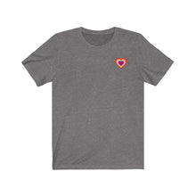 Load image into Gallery viewer, Lesbian Pride Heart Unisex Jersey Short Sleeve Tee