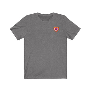 Lesbian Pride Heart Unisex Jersey Short Sleeve Tee