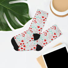 Load image into Gallery viewer, Heart Pattern DTG Socks - Frost