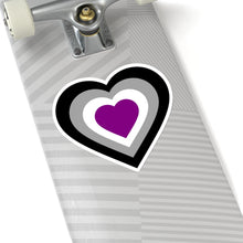 Load image into Gallery viewer, Asexual Pride Heart Kiss-Cut Stickers