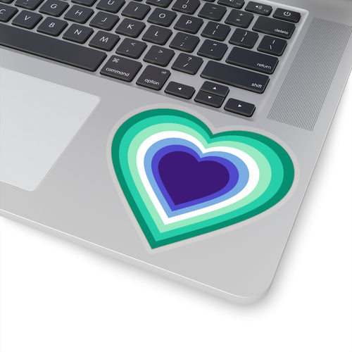 Gay/MLM Pride Heart Kiss-Cut Stickers