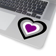 Load image into Gallery viewer, Asexual Pride Heart Kiss-Cut Stickers