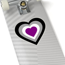 Load image into Gallery viewer, Asexual Pride Heart Kiss-Cut Stickers