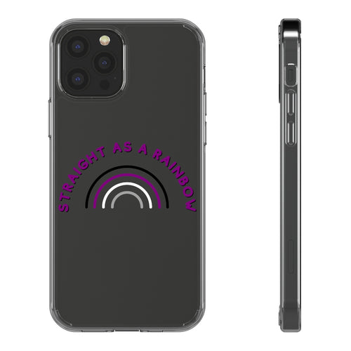 Straight as a Rainbow Clear Phone Cases - Asexual Pride Flag