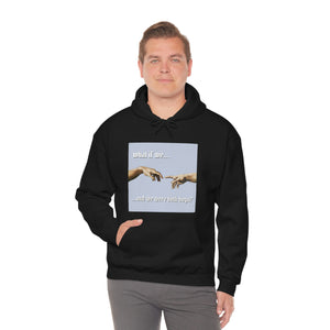 "What if We Recreated the Creation of Adam by Leonardo Da Vinci...and We Were Both Boys?" Unisex Heavy Blend™ Hooded Sweatshirt