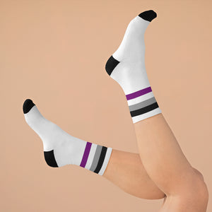 Asexual Flag Stripe Pride DTG Socks