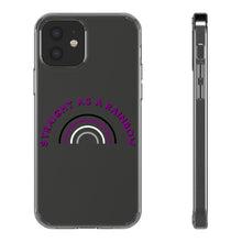 Load image into Gallery viewer, Straight as a Rainbow Clear Phone Cases - Asexual Pride Flag