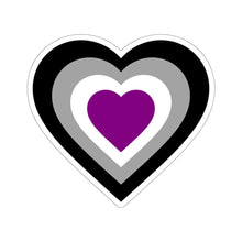 Load image into Gallery viewer, Asexual Pride Heart Kiss-Cut Stickers