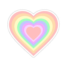 Load image into Gallery viewer, Pastel Rainbow Pride Heart Kiss-Cut Stickers