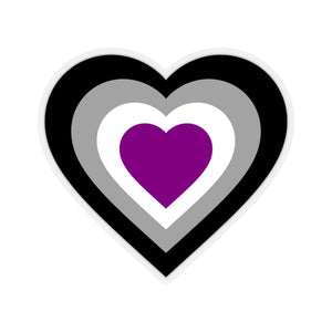 Asexual Pride Heart Kiss-Cut Stickers