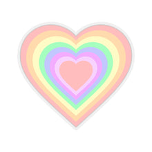 Load image into Gallery viewer, Pastel Rainbow Pride Heart Kiss-Cut Stickers