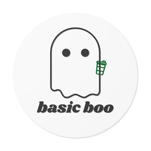 Basic Boo Round Vinyl Stickers - Frost