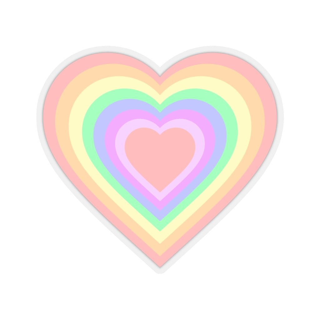 Pastel Rainbow Pride Heart Kiss-Cut Stickers