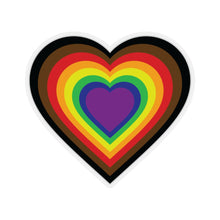 Load image into Gallery viewer, Rainbow Pride Heart Kiss-Cut Stickers - Ash &amp; Cinders