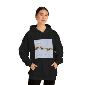 "What if We Recreated the Creation of Adam by Leonardo Da Vinci...and We Were Both Girls?" Unisex Heavy Blend™ Hooded Sweatshirt