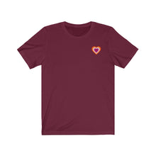 Load image into Gallery viewer, Lesbian Pride Heart Unisex Jersey Short Sleeve Tee