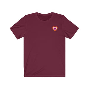 Lesbian Pride Heart Unisex Jersey Short Sleeve Tee