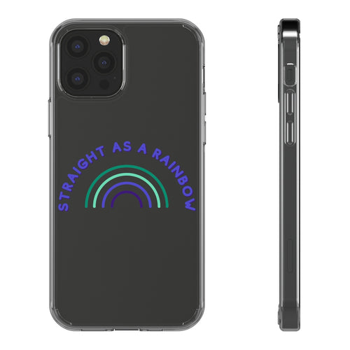 Straight as a Rainbow Clear Phone Cases - Gay/MLM Pride Flag