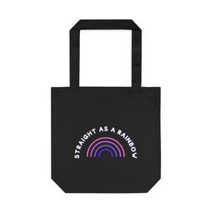 Straight as a Rainbow Cotton Tote Bag - Bisexual Pride Flag