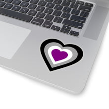 Load image into Gallery viewer, Asexual Pride Heart Kiss-Cut Stickers