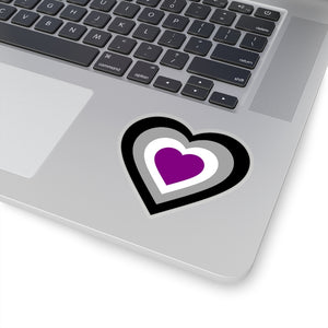 Asexual Pride Heart Kiss-Cut Stickers