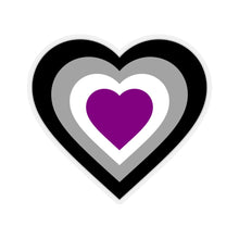 Load image into Gallery viewer, Asexual Pride Heart Kiss-Cut Stickers