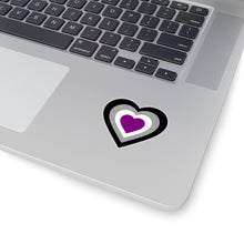 Load image into Gallery viewer, Asexual Pride Heart Kiss-Cut Stickers