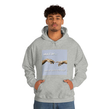 Load image into Gallery viewer, &quot;What if We Recreated the Creation of Adam by Leonardo Da Vinci...and We Were Both Boys?&quot; Unisex Heavy Blend™ Hooded Sweatshirt