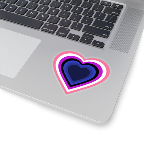 Genderfluid Pride Heart Kiss-Cut Stickers