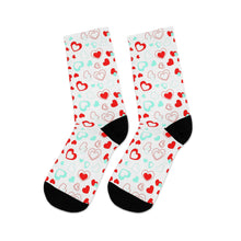 Load image into Gallery viewer, Heart Pattern DTG Socks - Frost