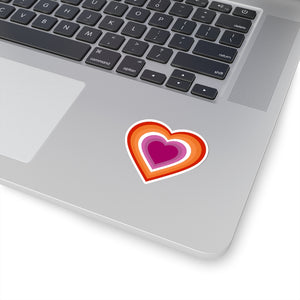 Lesbian Pride Heart Kiss-Cut Stickers