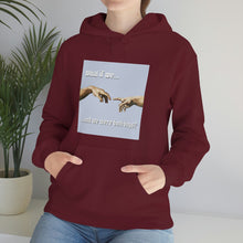 Load image into Gallery viewer, &quot;What if We Recreated the Creation of Adam by Leonardo Da Vinci...and We Were Both Boys?&quot; Unisex Heavy Blend™ Hooded Sweatshirt