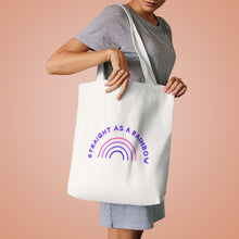 Load image into Gallery viewer, Straight as a Rainbow Cotton Tote Bag - Bisexual Pride Flag