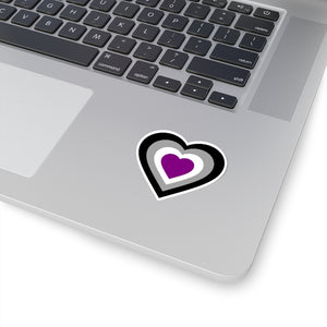 Asexual Pride Heart Kiss-Cut Stickers