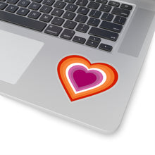 Load image into Gallery viewer, Lesbian Pride Heart Kiss-Cut Stickers