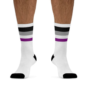 Asexual Flag Stripe Pride DTG Socks