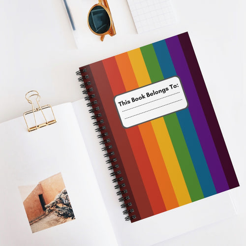 Autumn Pride Flag Ruled Line Spiral Notebook - Vertical