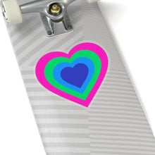 Load image into Gallery viewer, Polysexual Pride Heart Kiss-Cut Stickers