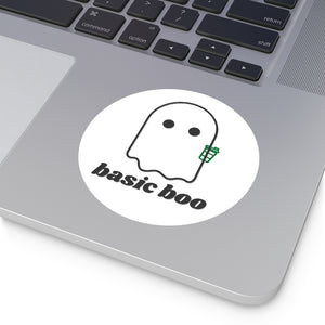 Basic Boo Round Vinyl Stickers - Frost