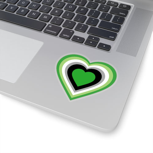 Aromantic Pride Heart Kiss-Cut Stickers