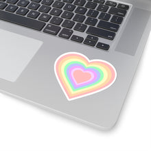 Load image into Gallery viewer, Pastel Rainbow Pride Heart Kiss-Cut Stickers