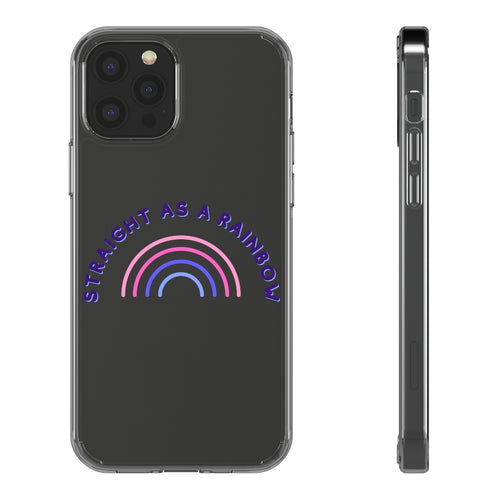 Straight as a Rainbow Clear Phone Cases - Omnisexual Pride Flag